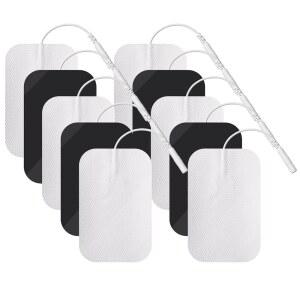 TENS 유닛 전극 패드 10PCS 60 x 90mm 자가 접착 교체용 재사용 가능 패치, 2mm 커넥터