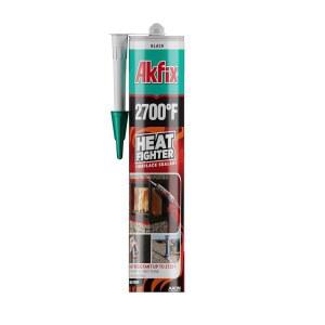 Akfix 히트 파이터 블랙 벽난로 실란트 - 2700 F(1x10.1온스) 굴뚝, 오븐, 그릴, 나무 스토브용 내열 스토브 코르크 | 불연성, 속건성 및 페인트칠 가능한 카트리지