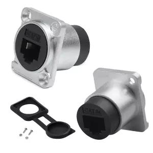 PENGLIN 2PCS RJ45 패널 마운트 커넥터 D형 차폐 CAT6A/6/5E/5 이더넷 LAN 케이블 격벽 방수 커플러