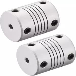uxcell 3mm 알루미늄 합금 샤프트 커플링 플렉시블 커플러 모터 커넥터 조인트 L25xD19 실버 2개