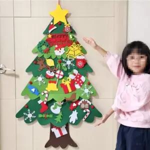 높이107cm 벽면 펠트 크리스마스 트리 벽트리 벽장식 성탄트리 벽걸이트리 데코 미니트리 2443768 J
