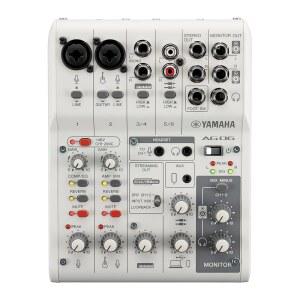 야마하 AG06MK2 화이트 6채널 라이브 스트리밍 루프백 믹서 /Steinberg 소프트웨어 스위트 포함 USB 인터페이스