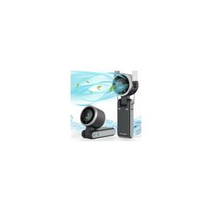 PlayHot 휴대용 터보 팬, 5 기어 윈드, USB-C 충전식 최대 12 근무 시간, 야외 활동, 여행, 해변(블랙)을 위한 에어 테크 쿨링 팬이 장착된 3인치 1핸드 팬(블랙)