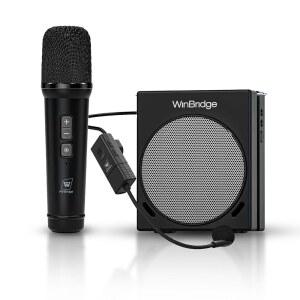 교사, 투어, 헬스장, 요가, 블루투스 UHF 30W, 65피트 범위, 13시간 충전식 배터리 - 블랙, 4.13 x 2.09 5인치 S91 헤드셋 및 휴대용 마이크가 장착된 WinBridge 무선 음성 증폭기 PA 스피커