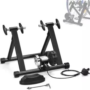 운동용 SPORFIT 실내 자전거 트레이너 스탠드 소음 감소 고정식 컨버터 라이딩용 8레벨 자기저항 26-28인치