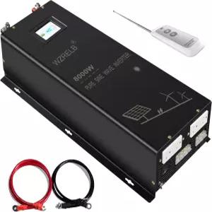 WZRELB 8000W 24V 순수 사인파 인버터 24볼트 DC-AC 120V 240V 분할 위상 전력 하드와이어 단자 16KW 서지