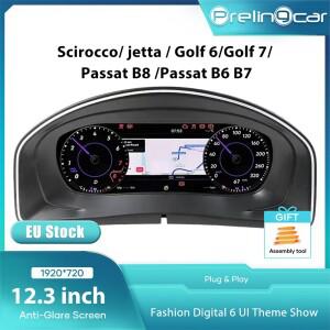 호환Prelingcar LCD 디지털 대시보드 클러스터, VW Scirocco Jetta Golf 6 7 Passat B6 B7 B8 CC 가상 계기