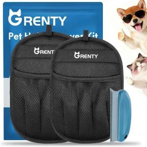 개와 고양이를 위한 GRENTY 2 PCS 매직 브러시 반려동물 제모 장갑 업그레이드된 다섯 손가락 정전기