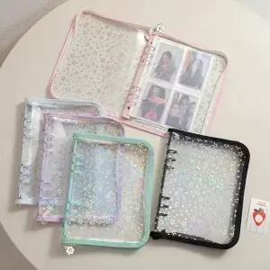 A5/A8 스타 지퍼 바인더 ？ DIY 저널용 리필 가능 Kpop 돌 사진 앨범 정리함 귀여운 문구류 수집책