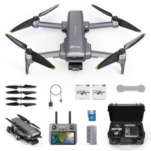 콘티소 F33 프로페셔널 드론 - 4K/30FPS 카메라, GPS 및 광학 흐름, 2축 짐벌 + EIS, 5.5인치 터치스크린 리모컨, 장애물 회피, 4마일 FPV, 42분 비행, 사냥 야외 추적