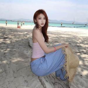 원픽 남성 레트로 플리츠 블루 체크 무늬 캐주얼 바지 여름 와이드
