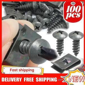 10-100pcs 자동차 고정 클립 U 형 금속 나사 도구 바이크 오토바이 엔진 언더트레이 스플래시 쉴드 가드 범