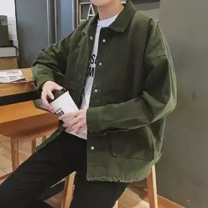 고품질 남성 밑단데미지 오픈포켓 트러커자켓 점퍼 아우터 간절기셔츠 (WA2713B)
