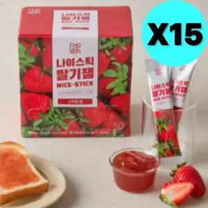 초록원 나이스틱 딸기잼 스틱형 잼 대용량 1kg X 15개 BNS