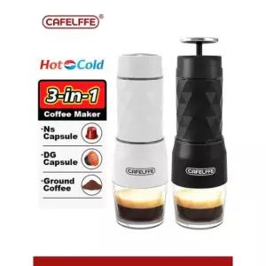 CAFELFFE 휴대용 커피 그라운드 갈기 이동식 머신 캠핑용 사무실 1인용 Bla