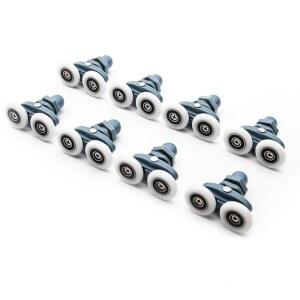 4pcs 8 개/대 23mm 25mm 슬라이딩 샤워 캐빈 액세서리 유리 도어 베어링 롤러 풀리 러너 더블 흔들리는 팝업 하드웨어