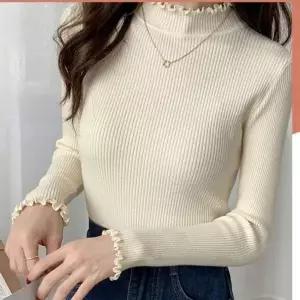 [하프클럽/]니트립 레이디스 목폴라 상티 주름 레이디 폴라넥티 데일리니트