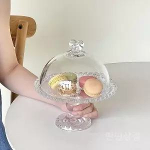 유리돔디저트케이스 보관함 케이스 디저트 뚜껑 디스플레이 빵 베이커리 케익 돔 양초 덮개 유리 투명