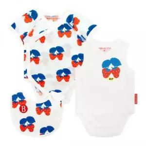 BEBE DE PINO 신생아 스트로베리 코튼 메쉬 바디수트 세트_BP62SE001 460204