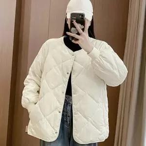 [하프클럽/]데일리 여성 퀄팅 자켓 간절기 여성 누빔 자켓 오버핏 브이넥