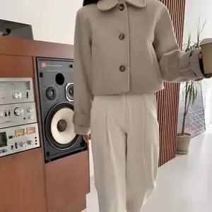 [하프클럽/]싱글 여성 숏 코트 기모 여성 겨울 코트 카라 데일리
