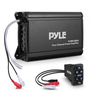 PYLE 4 채널 방수 등급 해양 증폭기 600와트 MAX PRO 오디오 파워스포츠 앰프 시스템 키트 무선 BT 스트리밍 구성 요소 오디오 AUX/RCA 입력 제어 장치