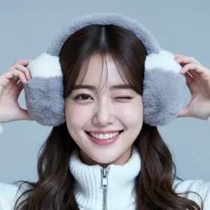 투톤 접이식 방한 귀도리 남녀공용 겨울 FE40 커플 방풍 이어머프-WFN2O8P