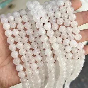 옥 4-12mm 라운드 DIY 인치 쥬얼리 팔찌 스톤 비즈 악세서리