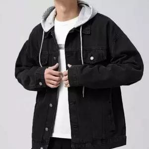 [하프클럽/]데일리 후드 데님 자켓 간절기 후드 청 자켓 오버핏 루즈핏