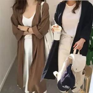 [하프클럽/]이너 자켓 간절기 아우터 스타일 로브 가디건 롱 셔츠