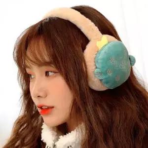 귀여운 과일 방한 귀도리 보들보들 페이크퍼 조절 가능 겨울 방한...