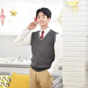 보풀방지 그레이 화이트라인 교복조끼(남자)
