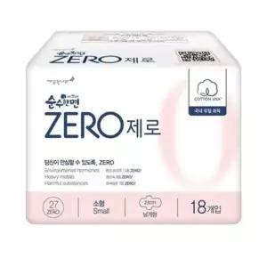날개생리대 깨끗한나라 순수한면 ZERO 생리대 소형 18P
