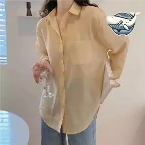 여름 느슨한 핏 시스루 셔츠 데일리 가벼운 여성남방 남방 여자남방 오버핏셔츠