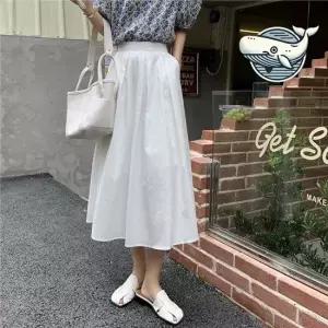 여성 하이웨스트 플레어 롱 스커트 세미 오가닉 봄스커트 여성스커트 봄치마 여성치마