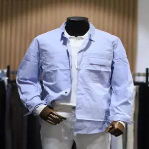 본 BON S/S 스카이블루 포켓 디테일 오버핏 셔츠형 재킷 BN3MBA673