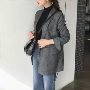 친절한탄씨 여성 체크자켓 가을 겨울 마이 정장 체크자켓 오피스룩 여자체크자켓 체크마이 체크자켓