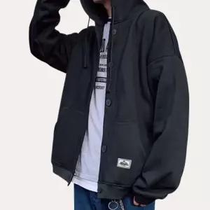 [하프클럽/]후드 면 단추 가디건 긴팔 자켓 점퍼
