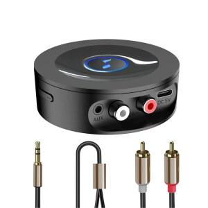 홈 스테레오용 블루투스 5.2 수신기, RCA 스테레오 무선 어댑터, 풋, 출력 음악 AUX HIFI 수신기 저지연 스트리밍 3.5MM 앰프용 및 오디오