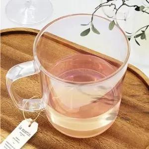 예쁜컵 유리컵 투명컵 내열 웨이브 500ml 머그
