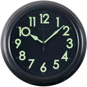 GB5249a 야광 볼록유리 메탈 무소음 벽시계 25cm 블랙 원형벽시계 (WD48236)