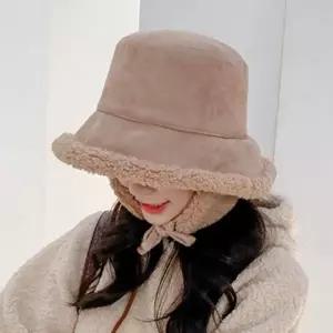 [하프클럽/]무스탕 귀마개 양털 벙거지 모자 방한 보온