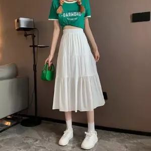 여성치마 플레어 캉캉스타일 봄 여름 예쁜 롱스커트 데님 여성치마 여성하의 (WDEFFB9)