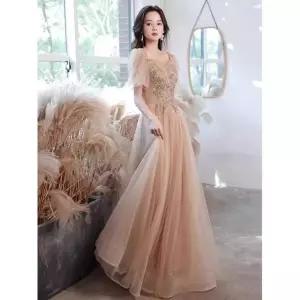연주드레스 공연복 비즈 샴페인 스팽글