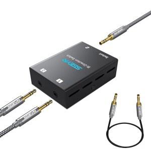 SGEYR 오디오 스위처 3.5MM 양방향 스위치 2-IN-1 아웃/1-IN-2 스테레오 믹서 미니 사운드 믹서로 PC의 다목적 연결을 지원합니다