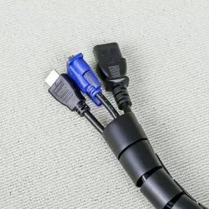 전선정리 커버 5M 블랙 최대지름32mm 헤리컬밴드 전선보호관