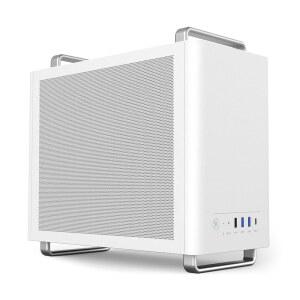 SOEYI U320 M-ATX /ITX 케이스 마이크로 ATX 손잡이가 있는 휴대용 데스크탑 310MM GPU 지원 135MM CPU 쿨러 및 / SFX 전원 공급 장치(화이트)