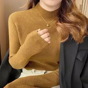 얇지만 따뜻한 터틀넥 목폴라(옐로우)-WD6948B