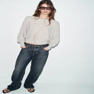 ZARA 더블 브레스트 니트 재킷 - 스톤 2142/018/806 276510