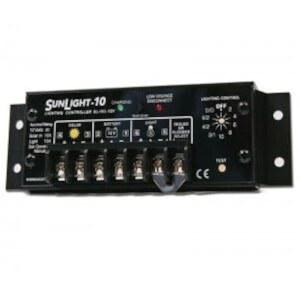 모닝스타 선라이트 10A 태양광 충전 컨트롤러(SL-10L-24V) - 24볼트 배터리 조명 CTRL 간편한 설정 부식 방지 단자 5년 WTY 미국에서 설계됨